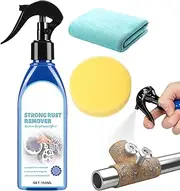 Weqizuerqi Metal Rust Remover,150ml Rust Dissolver - Professional Metal Polish with Sponge and Towel for Automotive Bolt Wheel Hub Bike Chain
