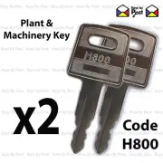 2 X HITACHI ZAXIS H800 Plant Key, Master, Excavator Digger John Deere Fiat Case