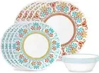 Corelle Colorful 12 pc Heavy Duty Vitrelle Glass Dinnerware Set Service for 4