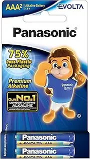 Panasonic Evolta Disposable Alkaline Batteries AAA 2pack (LR03EG/2P)