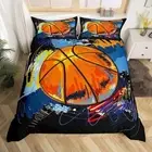 Sport Duvet Cover Double Size Basketball Bedding Set Sport Game Theme Comforter