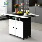 Folding Dining Table with Wheels Extendable Outdoor Furniture Kitchen Cabinets