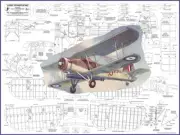 Model Airplane Plans (FF): Fairey Swordfish 1/16 Scale 37" for .75-1.3cc (.049)