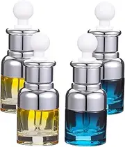 FOYTOKI 4Pcs Glass Dropper Bottles Portable Empty Bottles for Travel Durable and Practical Containers with Tight Sealing for Essential Oils and Cosmetics