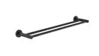 Matt Black Double Towel Rail 60cm Bathroom Toilet Washroom Kitchen Household