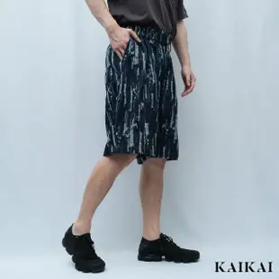 【KAI KAI】撕裂提花牛仔短褲(男款/女款 鬆緊褲腰牛仔短褲 街頭流行短褲)