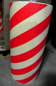 23.5" x 100' Diagonal Stripe LEAN Red/White Adhesive Floor Tape 33mil Thick HR