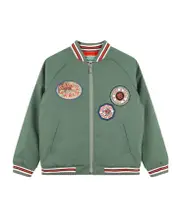 Kenzo Kids Logo Patch Zipped Bomber Jacket 6 Y green