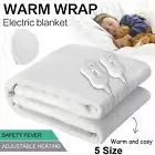 Electric Heated Throw Blanket Fully Fitted Washable Underlay Single Queen King