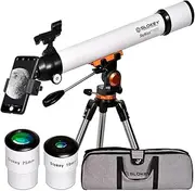 Professional astronomical telescope for children and beginners - portable and powerful 28x-210x, easy to set up and use - ideal for observing the moon, planets and nearby galaxies - manual in Spanish