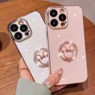 For Samsung Galaxy A73 A72 71 A54 A34 A24 A14 Luxury Rhinestone Ring Holder Case