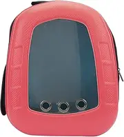 Space Capsule Pet Backpack Breathable and Comfortable Carrier for Small Cats and Dogs, Ergonomic Design with Viewing Window and Mesh (Red)