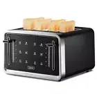 Toaster 4 Slice Toaster LED Digital Touch Screen, Extra-Wide Slots, Removable Cr