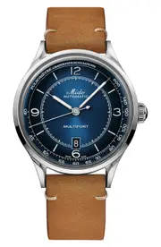 MIDO Multifort Pulsemeter Automatic Leather Strap Watch, 40mm