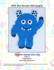 Blue Monster Wall Hanging-Plastic Canvas Pattern or Kit
