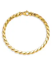 Bloomingdale's Fine Collection Men's 14K Yellow Gold Polished Fancy Link Chain Bracelet