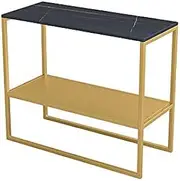 Compact Side Table,Double Storage Table Open Side Cabinet Modern Decorative Table Family Reading Table Sofa End Table Long Marble Coffee Tables,G,65 * 28 * 55Cm Feito na China Comfortable Anniversary