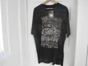 NWT Men's Affliction USA Live Fast Brixton Bomber Skull Motorcycle T-Shirt 3XL