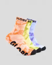 [Globe] Globe Girls' All Tied Up Youth Socks 3 Pack in Mutli One Size Mutli