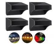 Solar Fence Lights Outdoor Wall Lights Step Backyard Patio Deck Railing