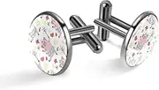 [Generic] Men's Cufflinks, Princess Piggy Piggy Ballet Crown Magic Pig Pattern Cuff Links for Men, Classic Cufflinks Black for Suit Shirt Wedding Business Birthday Jewelry Gift
