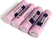 CSTAL 3.7V 3800Mah Rechargeable Button Top Cap Lithium Battery, High Performance Backup Battery, Suitable for Flashlights, 4 Units