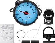 X AUTOHAUX 2.5" 60mm DC 12V Voltage Gauge Ice Blue Light Analog Voltmeter Gauge 8-18V W/Sensor and Bracket Universal Car Voltage Meter Black White Black