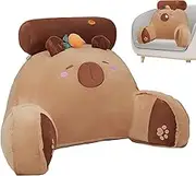 Capybara Bedside Cushion,Ergonomic Capybara Carrot Pillow Backrest with Armrests | Unique Comfy Sofa Plush, 25.59x17.72 Inches Bed Rest Plush, Chair Cushion