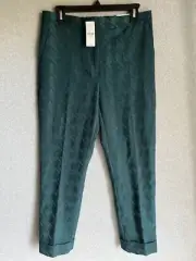 Ann Taylor Houndstooth High Waist Ankle Pants Blue Size 4 Ladies NWT $98 30x26