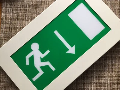 Emergency light running man Exit Box LED Euro Legend arrow down elegant
