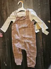 Grayson Collective Baby Ribbed Romper Set - Beige 12 Months BNWT