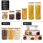 3/6/12PCs Airtight Glass Preserving Jars Food Tea Coffee Bean Storage Containers