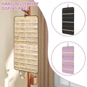 Hanging Jewelry Storage Roll Hanging Jewelry Organizer Double Sided qixFW