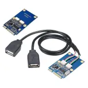 Mini Pci-E to USB Adapter Card Mini PCIe to Dual Port USB2.0 Male Female For
