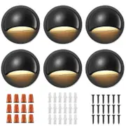 6 Pcs Deck Lights, Stair Lights With 12-36v Ac/dc, Landscape Step Lights Night Lights For Pathway Walkway Yard Patio