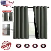 Elegant 54" Blackout Curtains, 2 Panels in Dark Mallard for Total Light Control