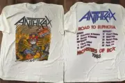 1988 Anthrax Road To Euphoria Monster Of Rock Tour T Shirt Full Size S-5XL FH979