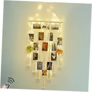 Hanging Photo Display Wall Decor, Macrame Wall Hanging Boho Room Bedroom