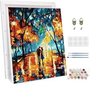 TOSTOG Paint by Numbers for Adults with Frame,Painting by Numbers on Canvas for Adults,Street Scene Acrylic Pigment Drawing Paintwork Kit for Home Wall Decor 12x16inch/30x40cm