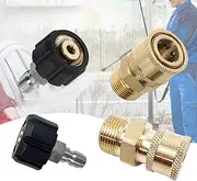 4 Pack Pressure Washer Quick Connect Fittings - M22 14mm to 1/4 Inch Adapter Set for Garden Hose and Gun - 5000 PSI