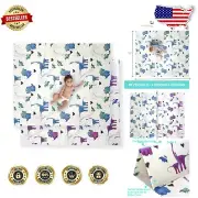 Tummy Time Essential - Large 70" x 59" Waterproof Foam Play Mat for Toddlers