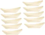 100Pcs Food Boats Multi Function Sushi Plates Decorative Dessert Dishes for Appetizers Salads and Snacks Natural Color Design