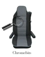 Premium Grey Leatherette & Fabric Comfort Seat Cover For Iveco Stralis Trakker