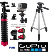 12" CARBON FIBER FLEX TRIPOD + 50" PRO TRIPOD FOR GOPRO HERO4 SILVER BLACK
