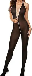 [Generic] Thigh High Fishnet Stockings for Women Lingerie Women Crotch Bodystockings Lingerie Bodysuit Hollow Underwear Open Lingerie Womens