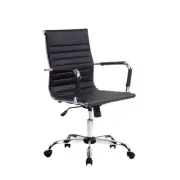 Gaming Office Black Mid Back Chair Computer Desk