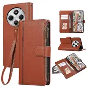 Leather Phone Cover Compatible For Xiaomi Redmi 14C 4G / A3 Pro 4G / A4 5G / 14R 5G / Poco C75 4G / Poco M7 5G Multi Car Brown