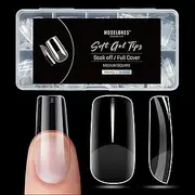 Modelones Medium Square Nail Tips - 500Pcs Pre-shaped Half Matte Full Cover False Nails Tips Acrylic Gel Kit Press on Nails for Nail Extension Salon 10 Sizes