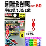 [5と3/4蝦製品] 莎美 超輕量彩色日本轉環 (8號) (10號) (12號) 釣蝦專用~