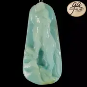 BI02004# Hand Carved Unique Cameo Wolf Amazonite Pendant Bead Gemstone